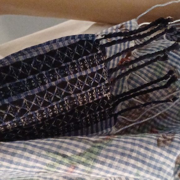 🔥🔥🔥Anthropologie amet & ladoue wrap sarong scarf birds gingham 78 × 28 - Picture 6 of 14